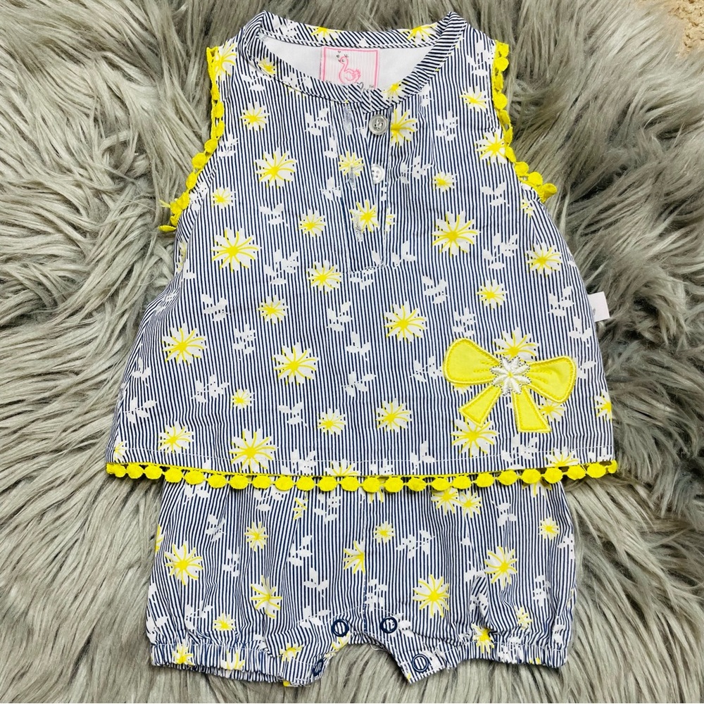 Princess rose striped floral baby girl one piece